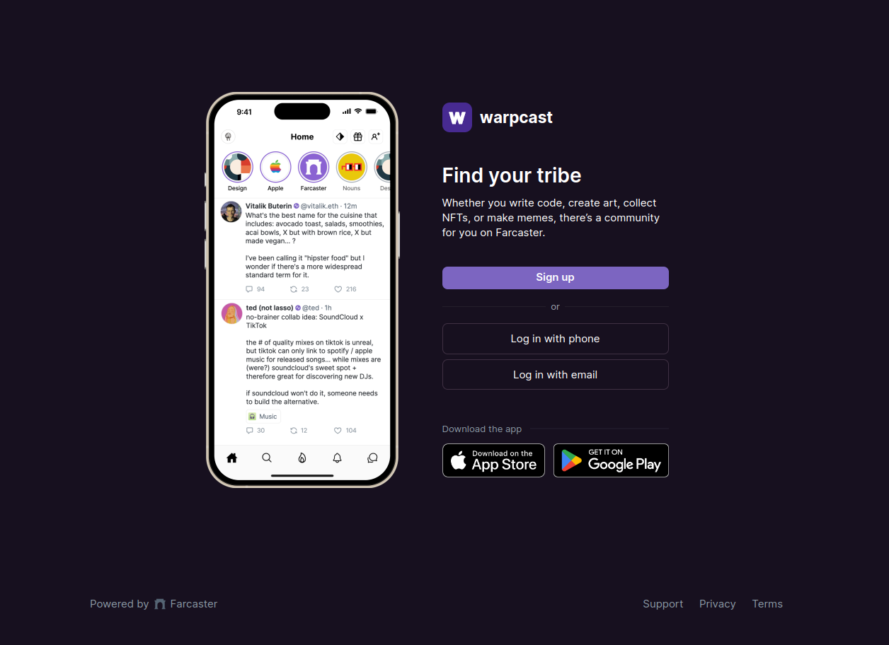 Depositing crypto funds in a wallet connected to Farcaster