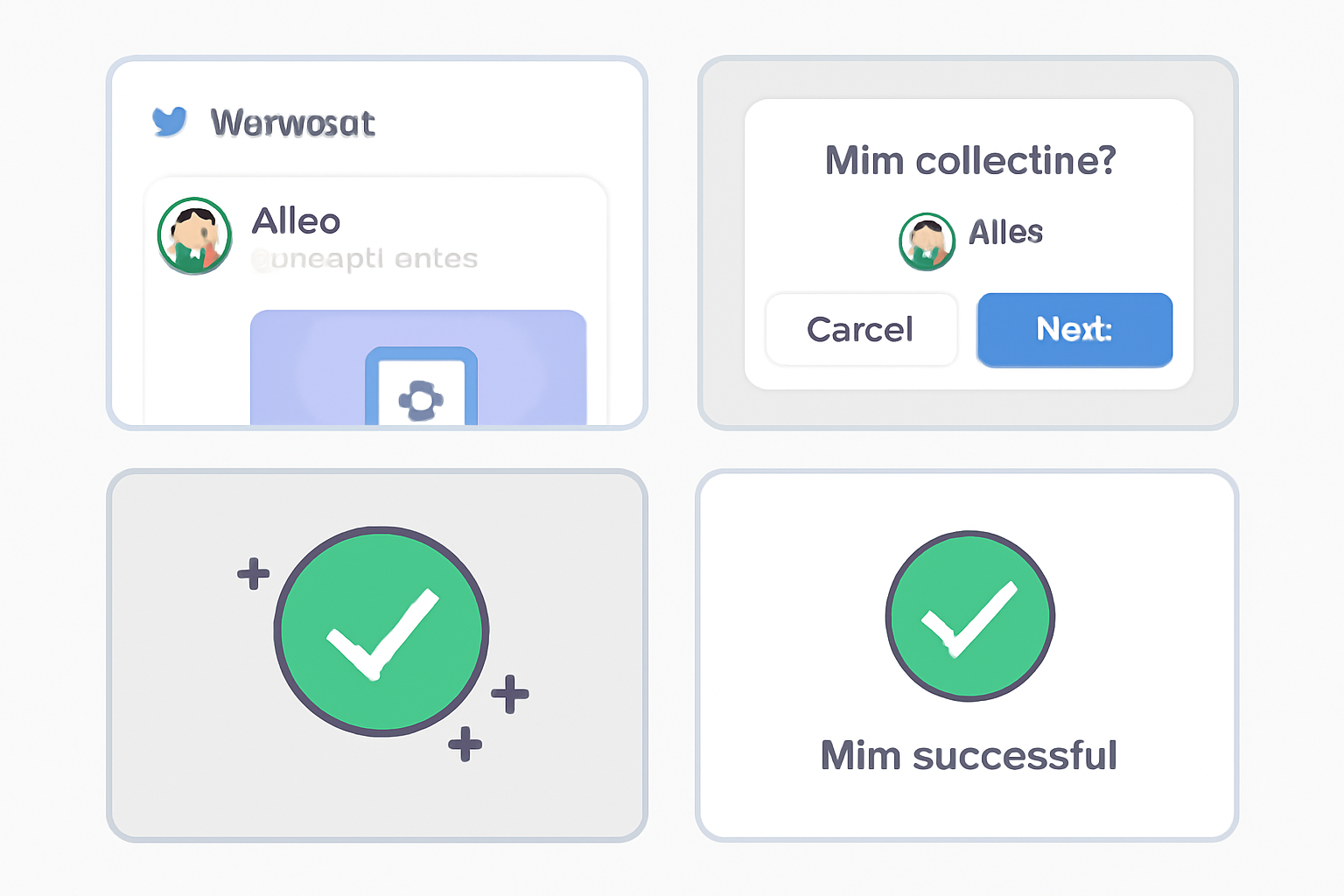 Warpcast feed Frame with one-tap mint button, user confirmation popup, success animation screenshot